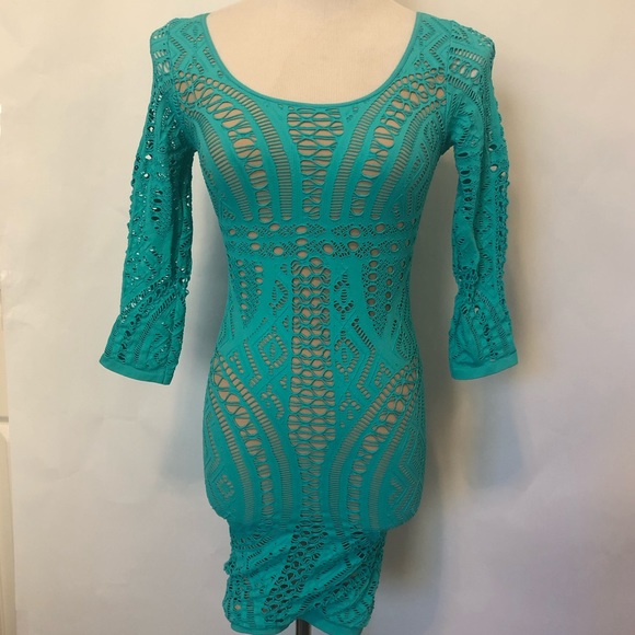 bebe turquoise dress